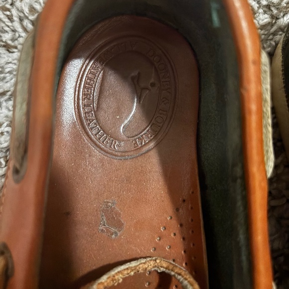 DOONEY & BOURKE Vintage Hunter green  + Brown Pebble Leather Top Boat Shoes 8 - Picture 4 of 8